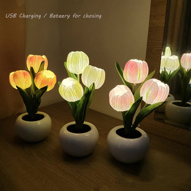 LED Tulip Lamp – Flower Atmosphere Night Light